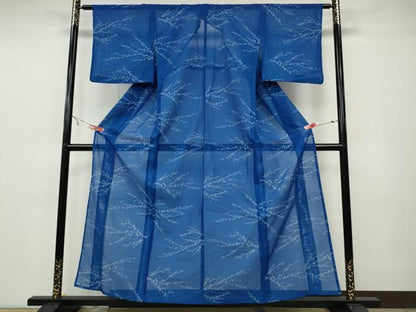 平和屋着物＊夏物 小紋 絽 枝花文 洗える着物 CAAW3142ut
