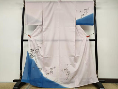 平和屋着物＊夏物 訪問着 絽 手描き 蔦の葉文 暈し染め 洗える着物 CAAW3143ut