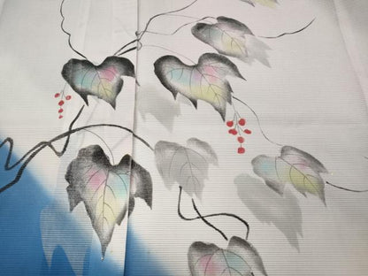 平和屋着物＊夏物 訪問着 絽 手描き 蔦の葉文 暈し染め 洗える着物 CAAW3143ut