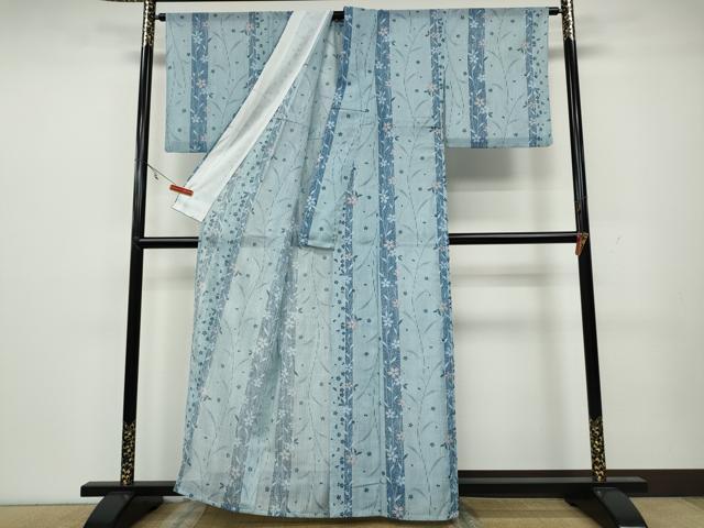 平和屋着物＊夏物 小紋 紗 舞花間道 洗える着物 CAAW3146ut
