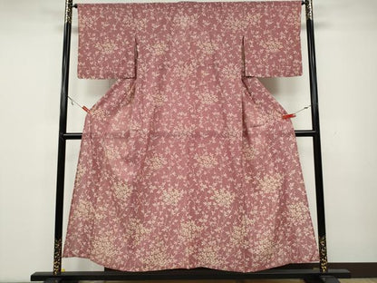 平和屋着物＊夏物　小紋　絽　枝木の実　正絹　逸品　CAAW3150ut