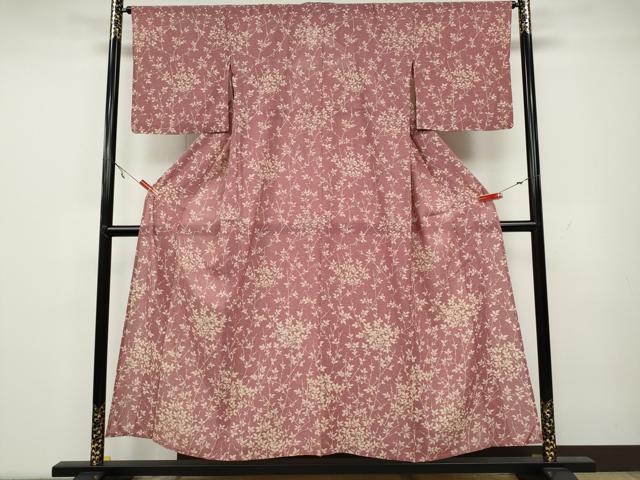 平和屋着物＊夏物　小紋　絽　枝木の実　正絹　逸品　CAAW3150ut