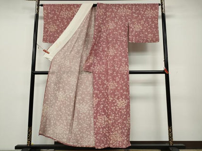 平和屋着物＊夏物　小紋　絽　枝木の実　正絹　逸品　CAAW3150ut