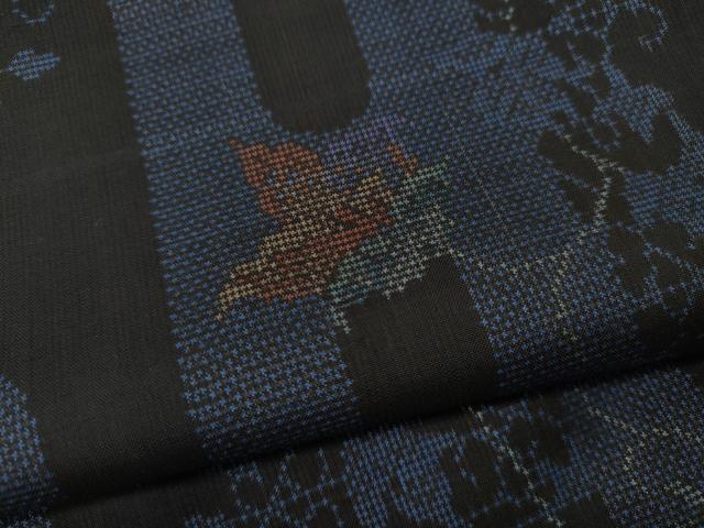平和屋着物●本場大島紬 7マルキ エ霞花文 正絹 逸品 CAAW3159ut