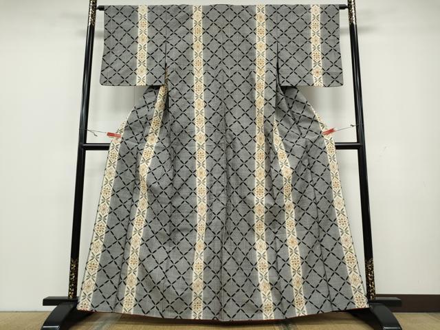 平和屋着物●上質な紬 草花間道 正絹 逸品 未使用 CAAW3161ut