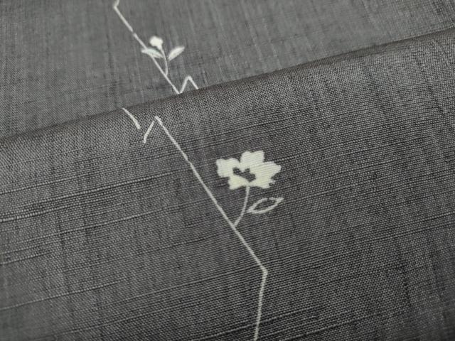 平和屋着物●上質な小紋　紬地　枝花文　正絹　逸品　CAAW3175ut