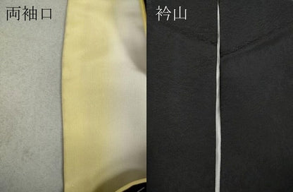 平和屋着物●上質な小紋　絞り　舞花文　黒地　正絹　逸品　CAAW3181ut