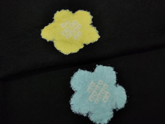 平和屋着物●上質な小紋　絞り　舞花文　黒地　正絹　逸品　CAAW3181ut