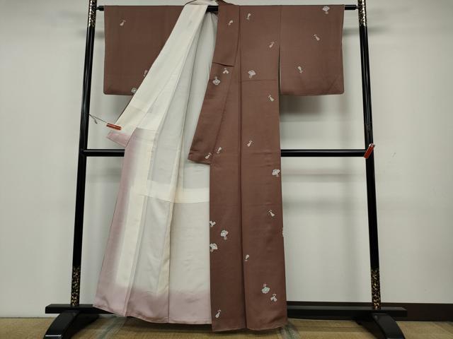 平和屋着物●上質な小紋 舞花文 正絹 逸品 CAAW3183ut
