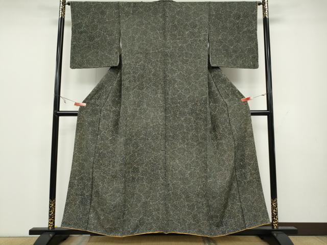 平和屋着物●上質な小紋 楓尽くし 黒地 正絹 逸品 CAAW3186ut