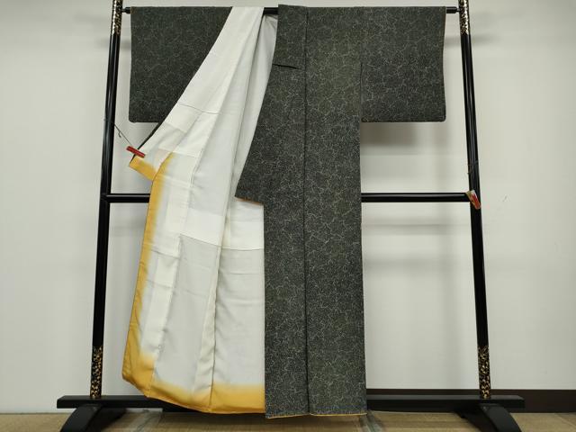平和屋着物●上質な小紋 楓尽くし 黒地 正絹 逸品 CAAW3186ut
