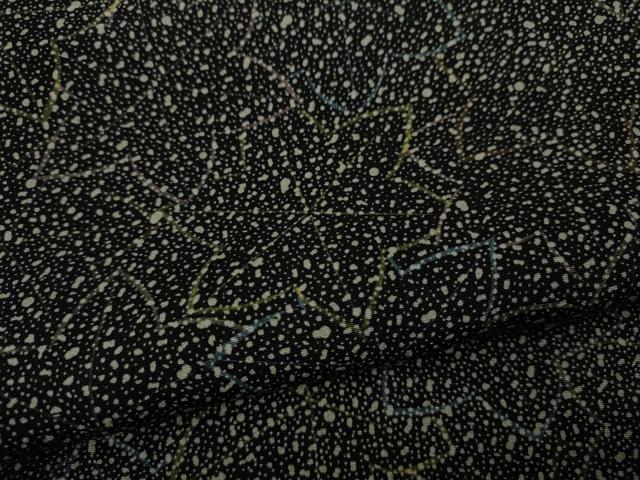 平和屋着物●上質な小紋 楓尽くし 黒地 正絹 逸品 CAAW3186ut