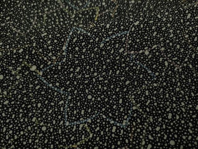 平和屋着物●上質な小紋 楓尽くし 黒地 正絹 逸品 CAAW3186ut