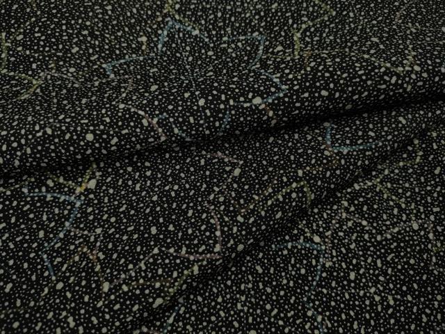 平和屋着物●上質な小紋 楓尽くし 黒地 正絹 逸品 CAAW3186ut