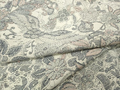 平和屋着物●上質な小紋　紬地　鳳凰更紗唐草文　正絹　逸品　未使用　CAAW3187ut