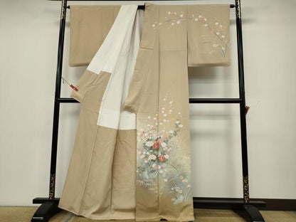 平和屋着物●訪問着 作家物 草花文 暈し染め 金銀彩 正絹 逸品 CAAW3188ut