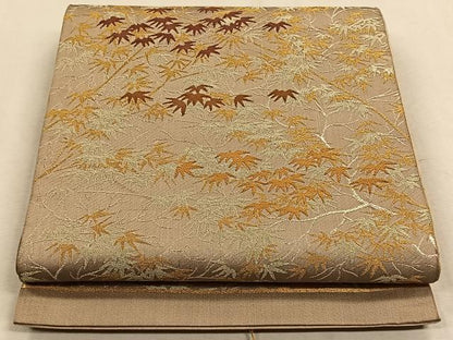 平和屋着物◎六通柄京袋帯　唐織　笹尽くし　金糸　正絹　逸品　CAAW3250qv