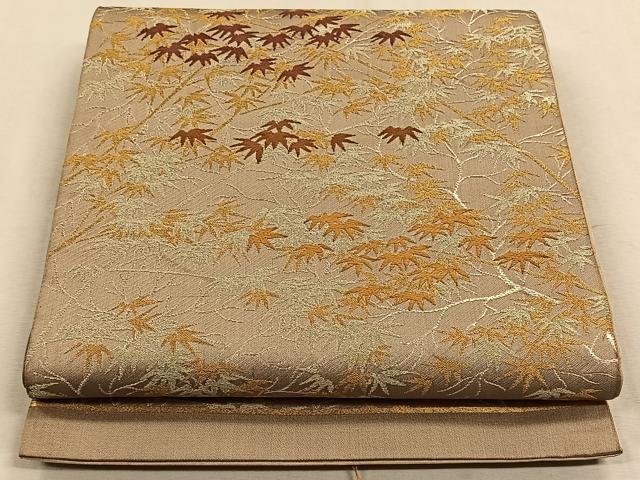 平和屋着物◎六通柄京袋帯　唐織　笹尽くし　金糸　正絹　逸品　CAAW3250qv