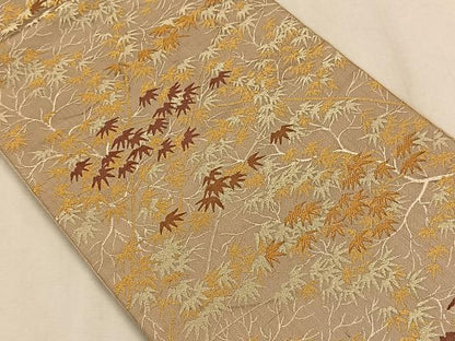 平和屋着物◎六通柄京袋帯　唐織　笹尽くし　金糸　正絹　逸品　CAAW3250qv