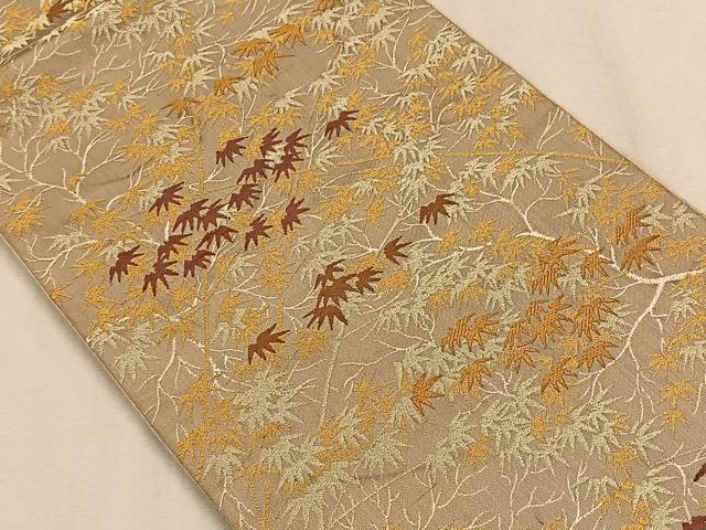 平和屋着物◎六通柄京袋帯　唐織　笹尽くし　金糸　正絹　逸品　CAAW3250qv
