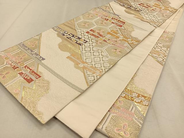 平和屋着物◎六通柄袋帯　唐織　松亀甲文　金糸　正絹　逸品　CAAW3254qv