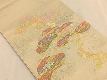 平和屋着物◎六通柄袋帯　常盤乃松　金糸　正絹　逸品　CAAW3259qv