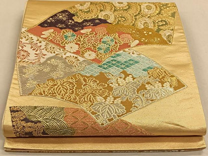 平和屋着物◎六通柄袋帯　唐織　地紙花文　金銀糸　正絹　逸品　CAAW3276qv