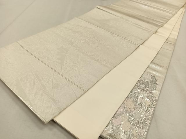 平和屋着物◎六通柄袋帯　唐織　薫香几帳式部図　銀糸　正絹　逸品　CAAW3316qv