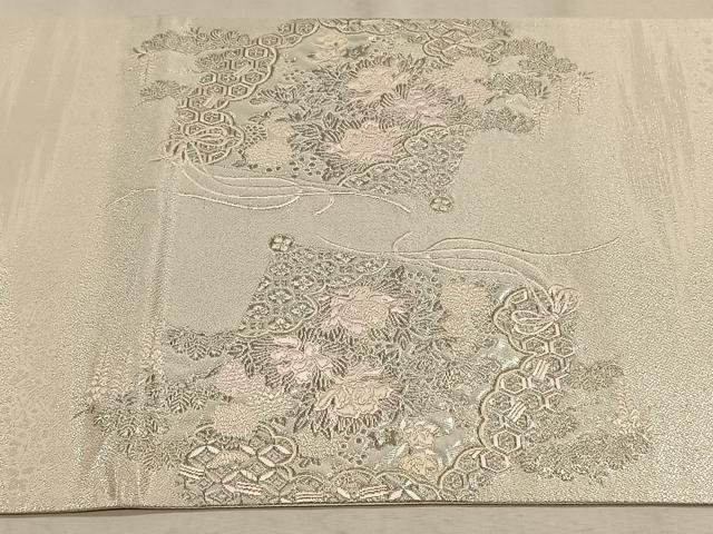 平和屋着物◎六通柄袋帯　唐織　薫香几帳式部図　銀糸　正絹　逸品　CAAW3316qv