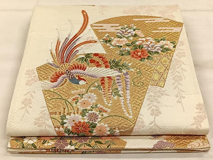 平和屋着物◎六通柄袋帯　唐織　鳳凰花文　金銀糸　正絹　逸品　CAAW3513qv