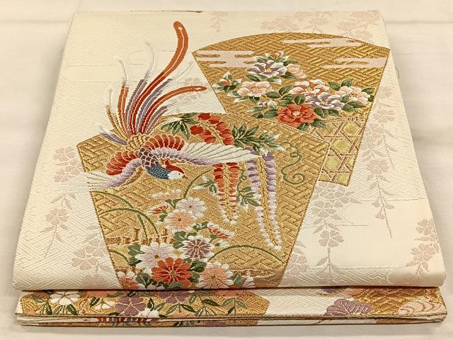 平和屋着物◎六通柄袋帯　唐織　鳳凰花文　金銀糸　正絹　逸品　CAAW3513qv