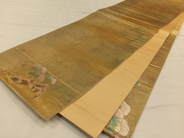 平和屋着物◎太鼓柄袋帯　立波文　金彩　正絹　逸品　CAAW3544qv