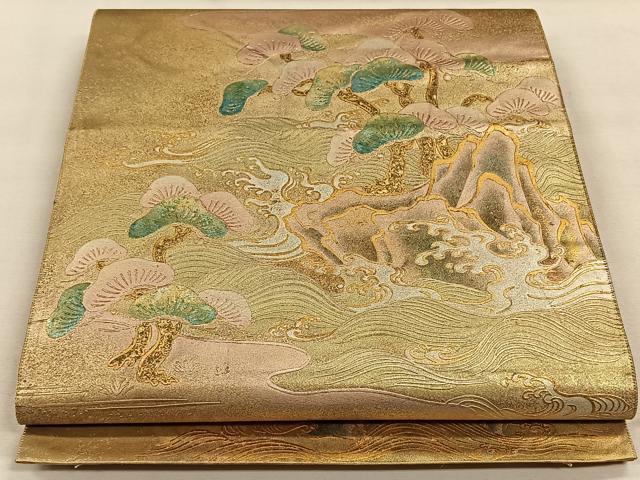 平和屋着物◎太鼓柄袋帯　立波文　金彩　正絹　逸品　CAAW3544qv
