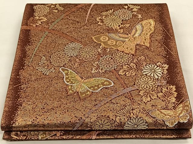 平和屋着物◎六通柄袋帯　花蝶文　金糸　正絹　逸品　CAAW3552qv