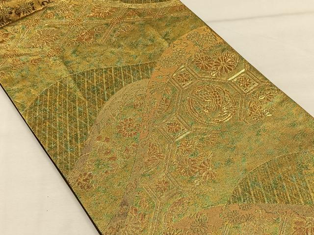 平和屋着物◎六通柄袋帯　遠山吉祥文　金糸　正絹　逸品　CAAW3567qv