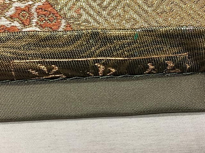 平和屋着物◎六通柄袋帯　栄光錦　花鳥文　金糸　正絹　逸品　CAAW3578qv