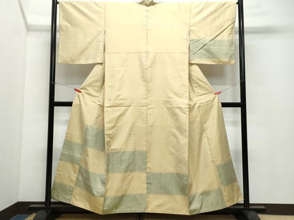 平和屋着物●訪問着　紬地　霞吉祥文　正絹　逸品　CAAW3604vf