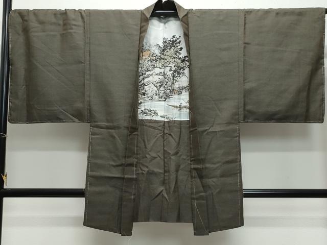 平和屋着物●男性　紬　アンサンブル　100亀甲　正絹　逸品　未使用　CAAW3607vf