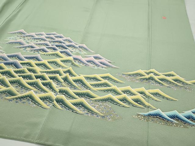 平和屋着物●本加賀友禅作家　鶴見保次　色留訪問着　松　正絹　逸品　未使用　CAAW3613vf