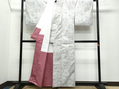平和屋着物●上質な紬 京風景草木文 正絹 逸品 CAAW3618vf
