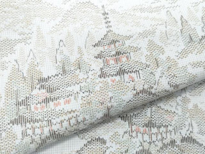平和屋着物●上質な紬 京風景草木文 正絹 逸品 CAAW3618vf