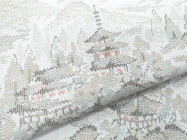 平和屋着物●上質な紬 京風景草木文 正絹 逸品 CAAW3618vf