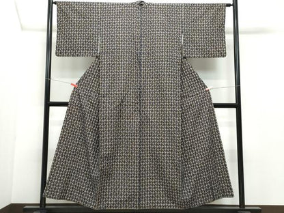 平和屋着物●本場琉球紬　格子柄　正絹　逸品　CAAW3625vf