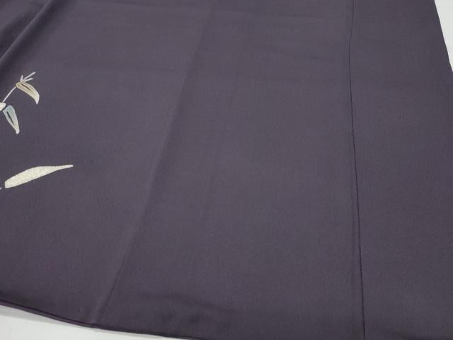 平和屋着物●訪問着 刺繍 地紙飛鶴笹竹文 金彩 正絹 逸品 CAAW3628vf