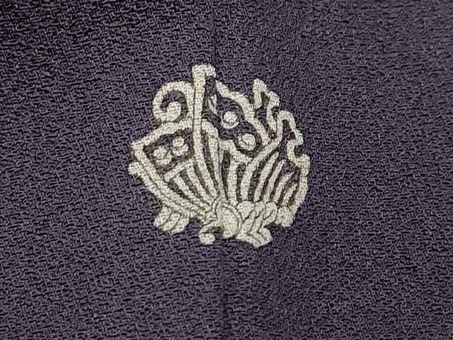 平和屋着物●訪問着 刺繍 地紙飛鶴笹竹文 金彩 正絹 逸品 CAAW3628vf