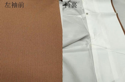平和屋着物●江戸小紋　万筋　檜皮色×黒茶色　正絹　逸品　CAAW3636vf
