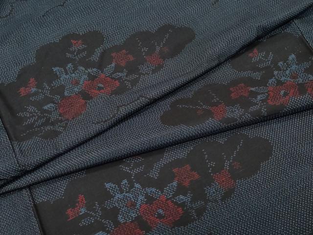 平和屋着物●本場大島紬 9マルキ 雲取り草花文 正絹 逸品 CAAW3656vf