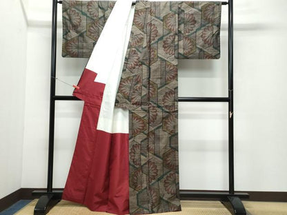 平和屋着物●本場大島紬 9マルキ 吉祥花文 正絹 逸品 CAAW3663vf