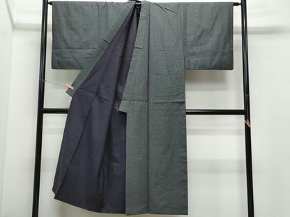 平和屋着物●男性　紬　100亀甲　正絹　逸品　CAAW3666vf