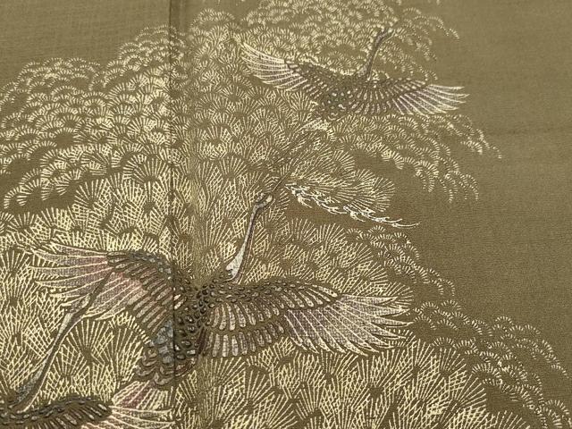 平和屋着物●訪問着 飛鶴流水草花文 金彩 正絹 逸品 CAAW3669vf